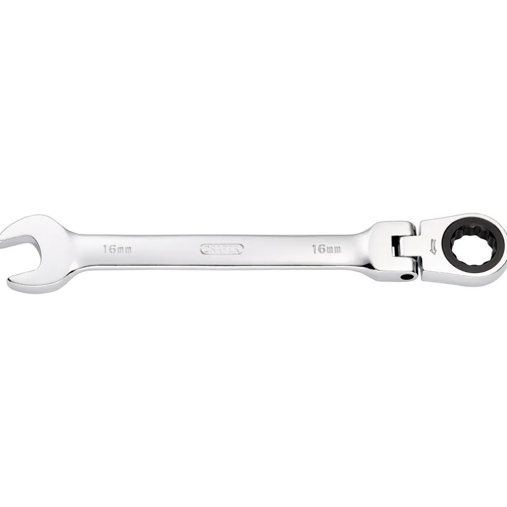 Draper HI-TORQ® Metric Flexible Head Ratcheting Combination Spanner, 16mm