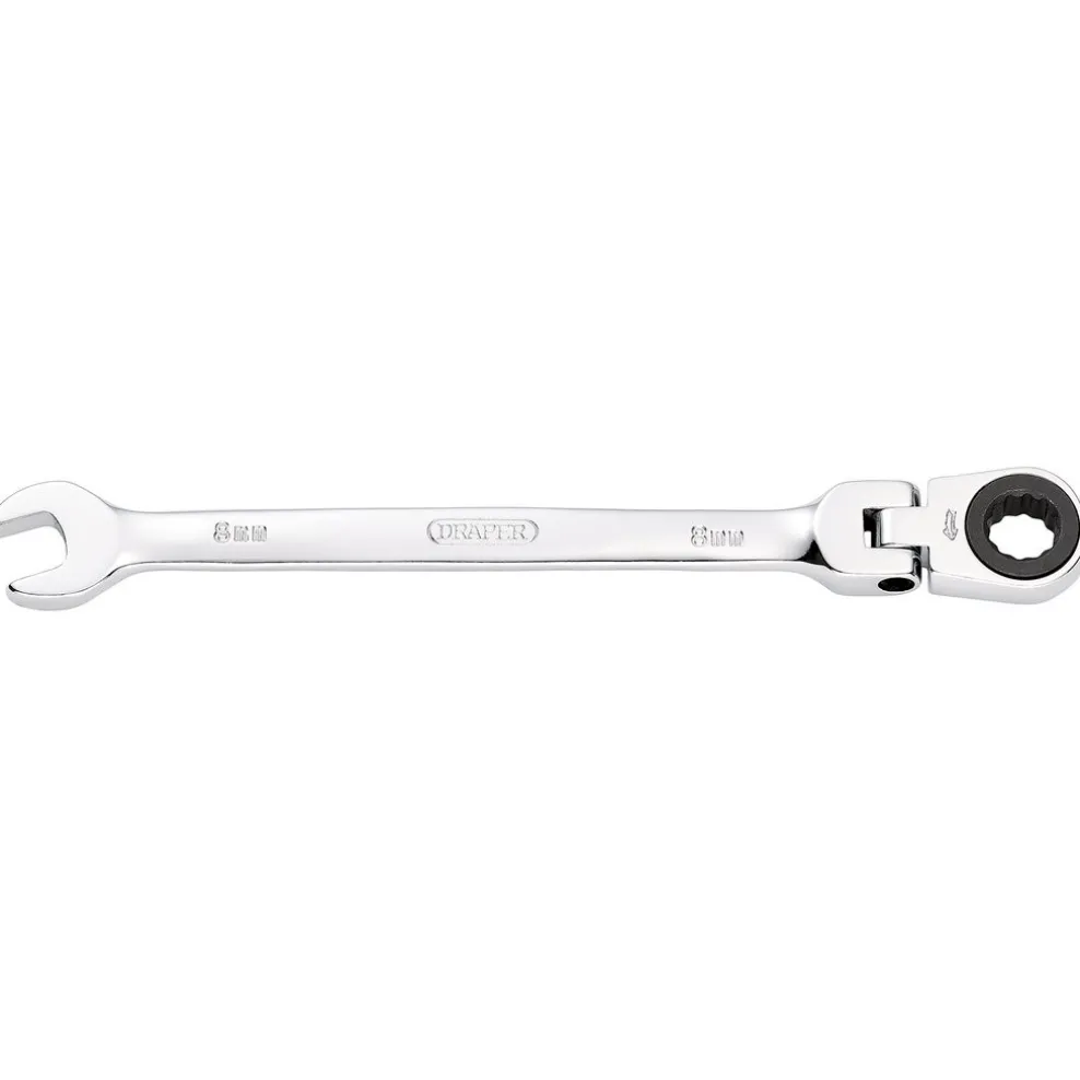 Draper HI-TORQ® Metric Flexible Head Ratcheting Combination Spanner, 8mm