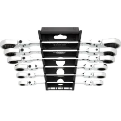 Draper HI-TORQ® Metric Flexible Head Double Ring Ratchet Spanner Set (6 Piece)