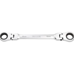 Draper HI-TORQ® Metric Flexible Head Double Ring Ratchet Spanner, 18 x 19mm