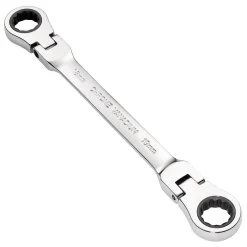 Draper HI-TORQ® Metric Flexible Head Double Ring Ratchet Spanner, 18 x 19mm