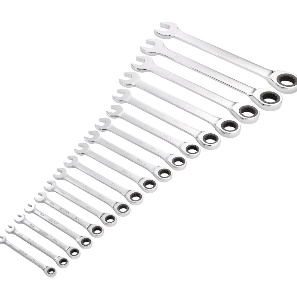 Draper HI-TORQ® Metric Ratchet Combination Spanner Set (17 Piece)
