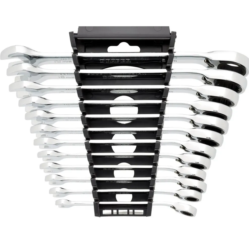 Draper HI-TORQ® Metric Reversible Ratchet Combination Spanner Set (12 Piece)