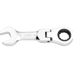 Draper HI-TORQ® Metric Stubby Flexible Head Ratchet Combination Spanner, 15mm