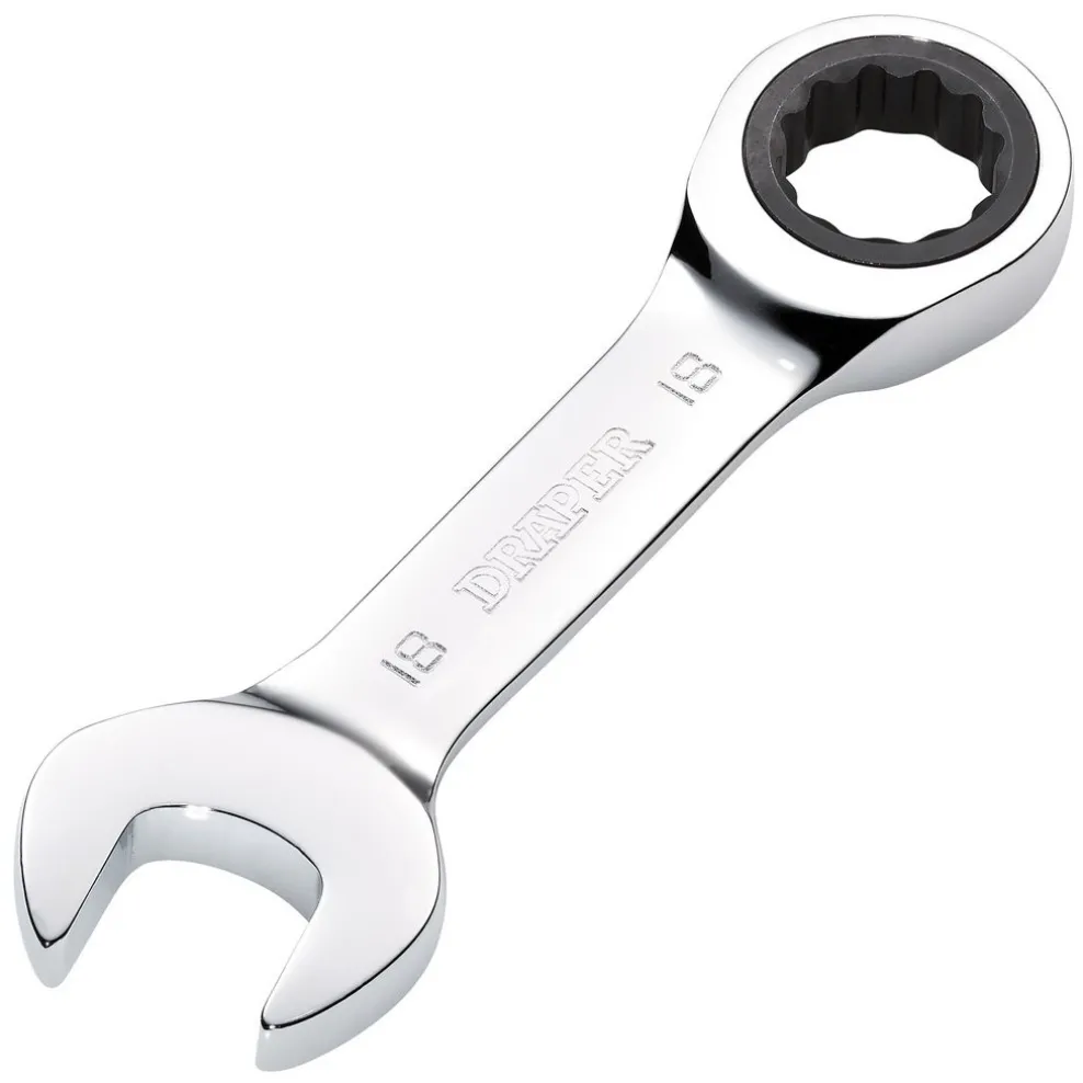 Draper HI-TORQ® Metric Stubby Ratchet Combination Spanner, 18mm