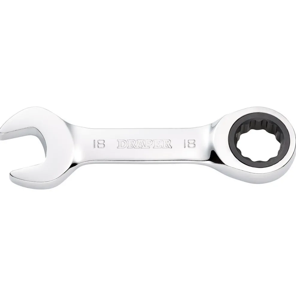 Draper HI-TORQ® Metric Stubby Ratchet Combination Spanner, 18mm