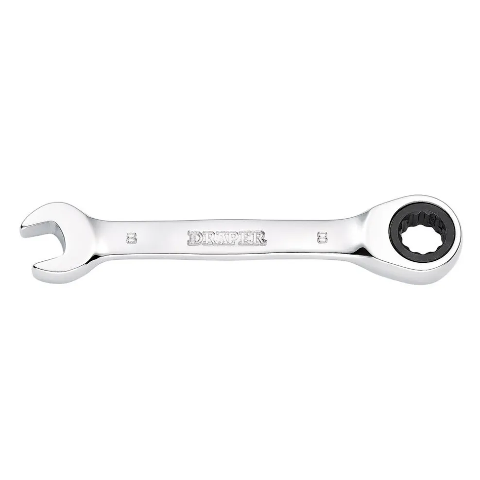 Draper HI-TORQ® Metric Stubby Ratchet Combination Spanner, 8mm