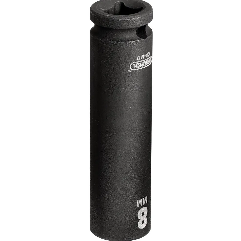 Draper HI-TORQ® 6 Point Deep Impact Socket, 1/4" Sq. Dr., 8mm