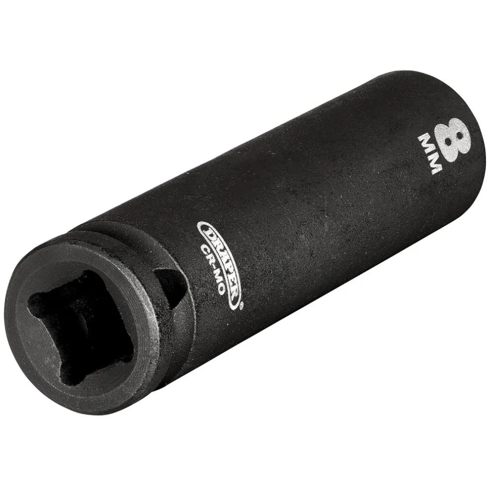 Draper HI-TORQ® 6 Point Deep Impact Socket, 1/4" Sq. Dr., 8mm