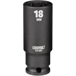 Draper HI-TORQ® 6 Point Deep Impact Socket, 3/8" Sq. Dr., 18mm