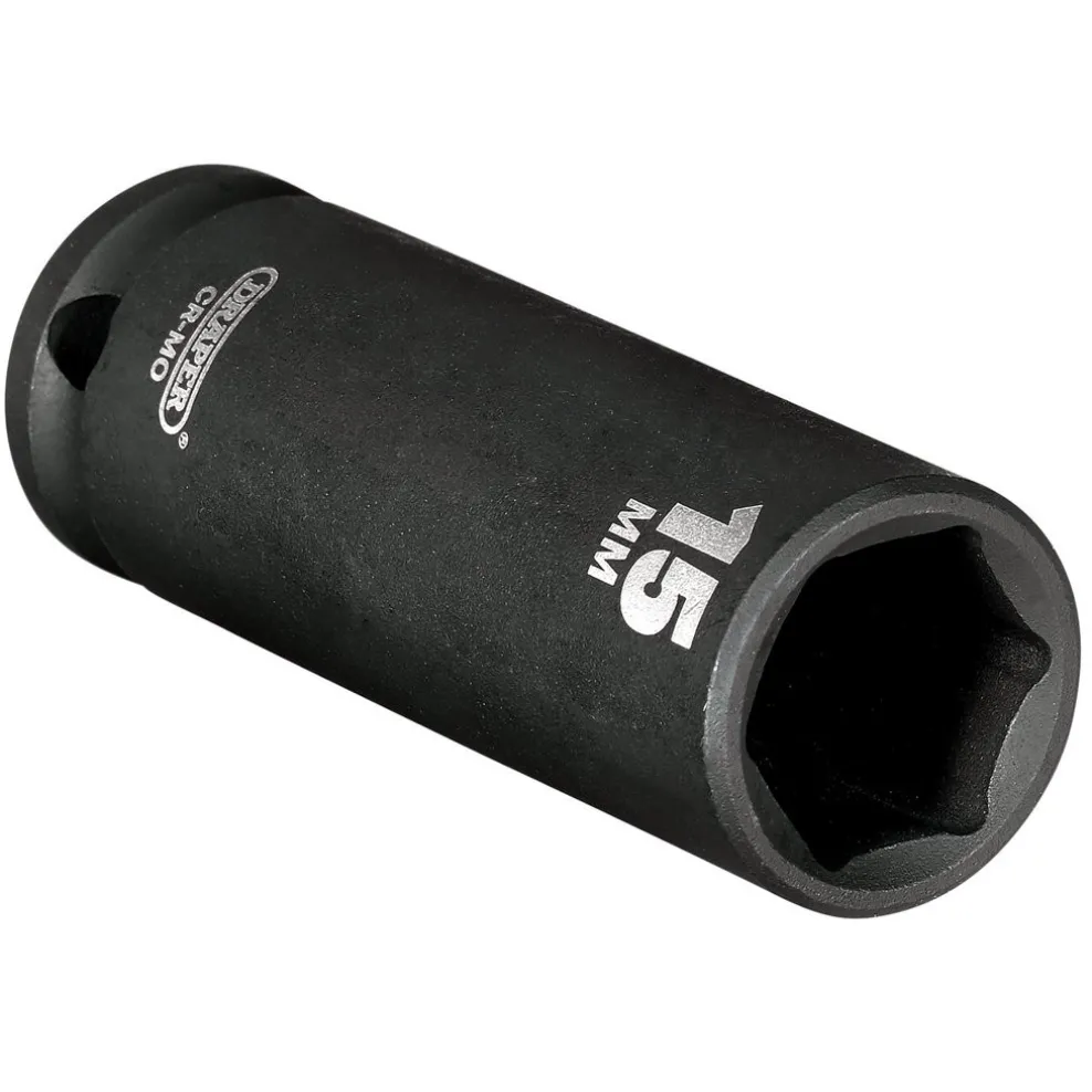 Draper HI-TORQ® 6 Point Deep Impact Socket, 3/8" Sq. Dr., 15mm