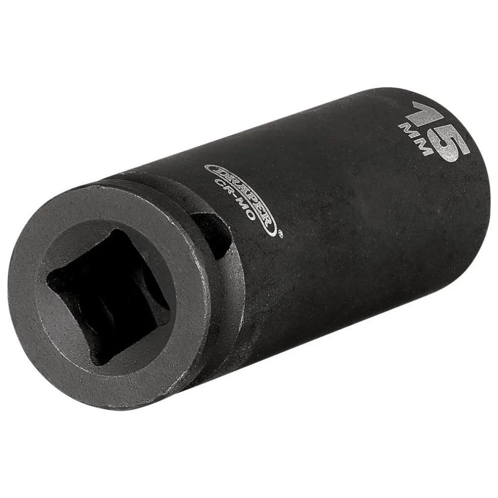 Draper HI-TORQ® 6 Point Deep Impact Socket, 3/8" Sq. Dr., 15mm
