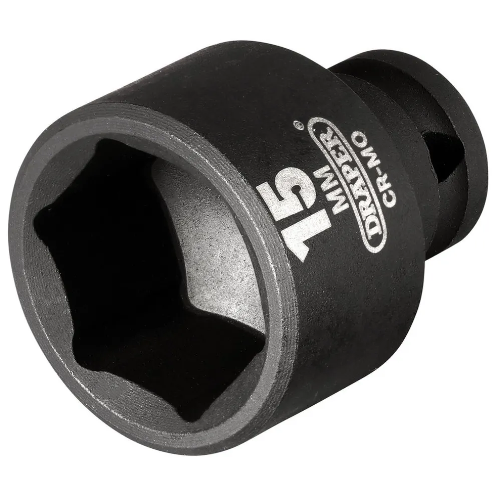 Draper HI-TORQ® 6 Point Impact Socket, 1/4" Sq. Dr., 15mm