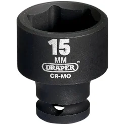 Draper HI-TORQ® 6 Point Impact Socket, 1/4" Sq. Dr., 15mm