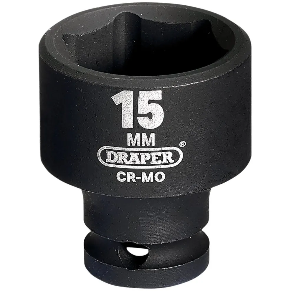 Draper HI-TORQ® 6 Point Impact Socket, 1/4" Sq. Dr., 15mm