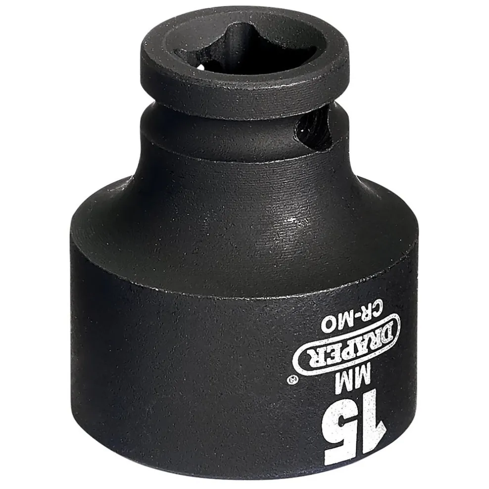 Draper HI-TORQ® 6 Point Impact Socket, 1/4" Sq. Dr., 15mm