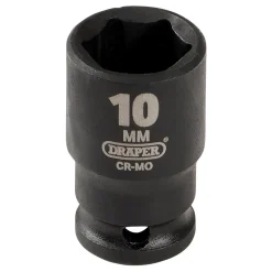 Draper HI-TORQ® 6 Point Impact Socket, 1/4" Sq. Dr., 10mm