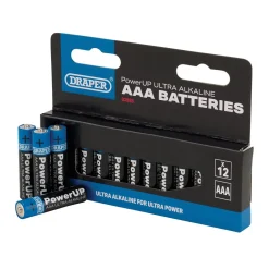 Draper PowerUP Ultra Alkaline AAA Batteries (Pack of 12)