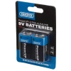 Draper PowerUP Ultra Alkaline 9V Batteries (Pack of 2)