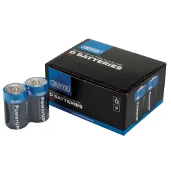 Draper PowerUP Ultra Alkaline D Batteries (Pack of 12)