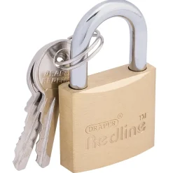 Draper Redline® Brass Cylinder Padlock, 30mm