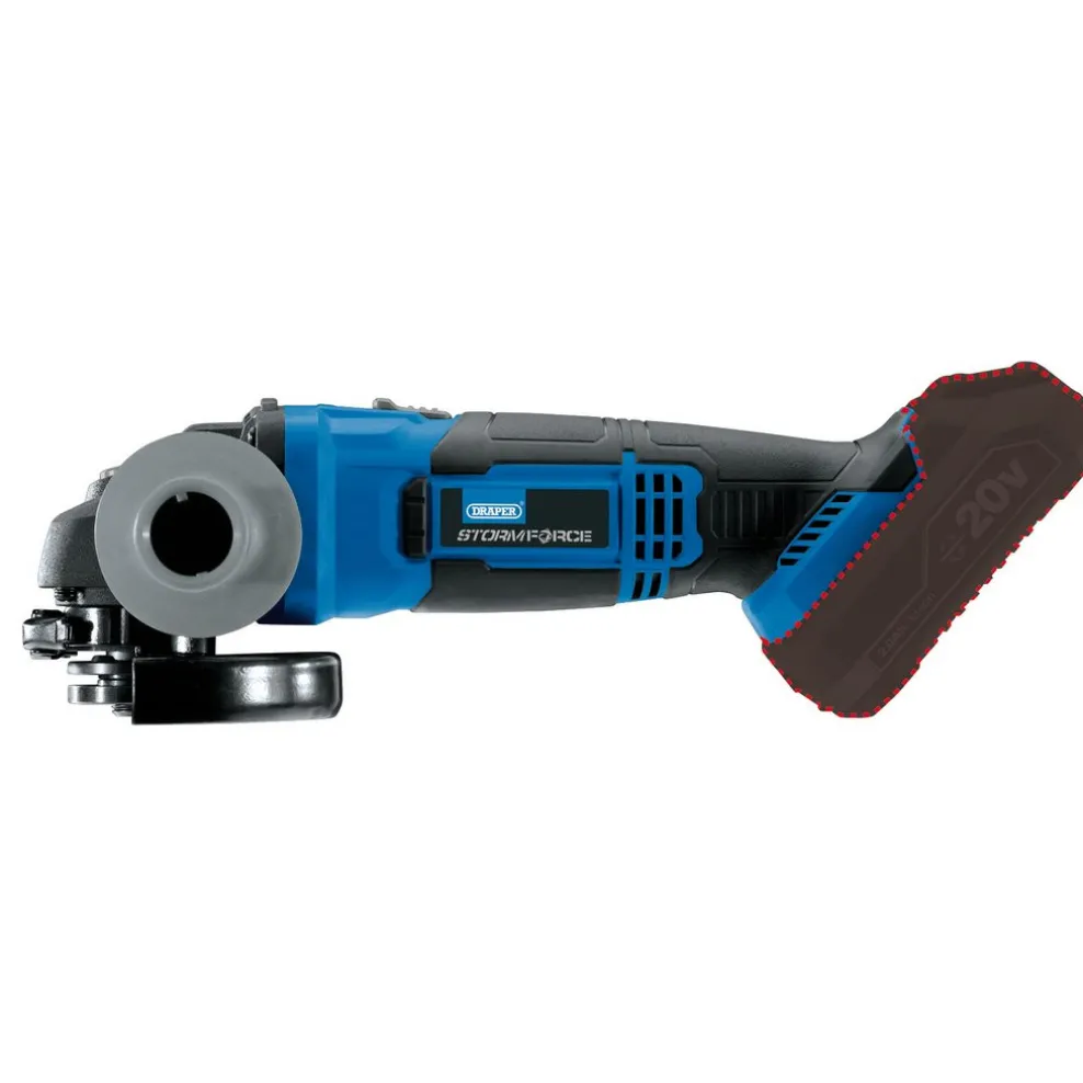 Draper Storm Force® 20V Angle Grinder, 115mm (Sold Bare)