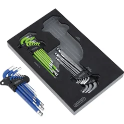 Draper TX-STAR®, Imperial & Metric Ball End Hex Key Sets (27 Piece)