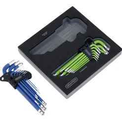 Draper TX-STAR® Metric Ball End Hex Key Sets in Storage Tray (18 Piece)