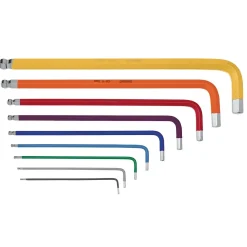 Draper TX-STAR® Security & Hex Metric Long Arm Key Set, Colour Coded (2 x 9 Piece)