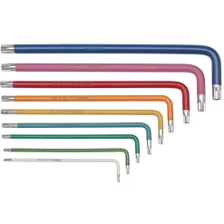 Draper TX-STAR® Security & Hex Metric Long Arm Key Set, Colour Coded (2 x 9 Piece)