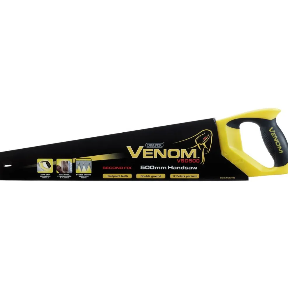 Draper Venom® Second Fix Double Ground Handsaw, 500mm, 11tpi/12ppi