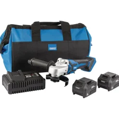 D20 20V Brushless Angle Grinder, 115mm, 2 x 5.0Ah Batteries, 1 x Fast Charger, 1 x Bag