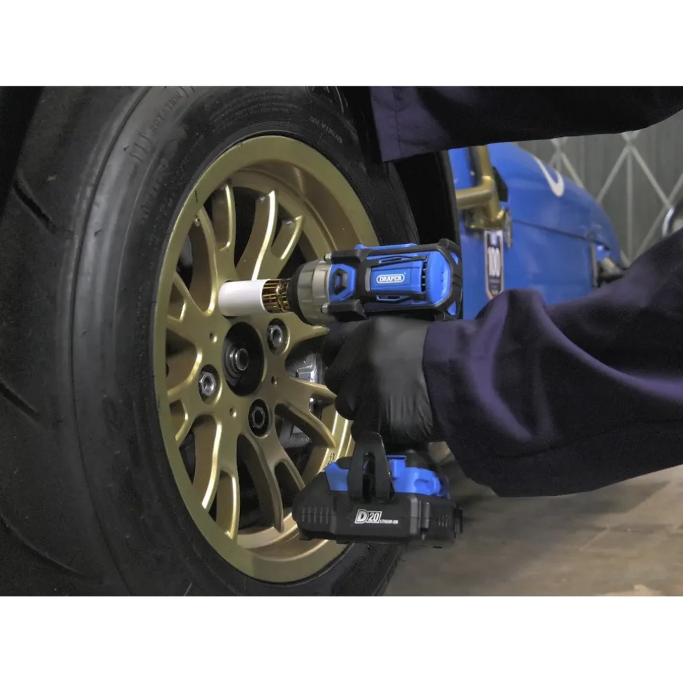 D20 20V Brushless Impact Wrench, 1/2" Sq. Dr., 250Nm, 2 x 2.0Ah Batteries, 1 x Charger