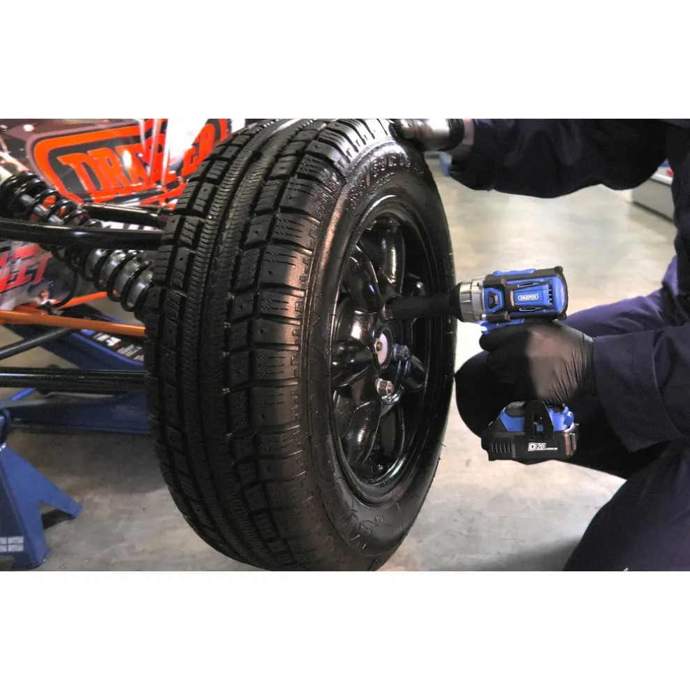 D20 20V Brushless Impact Wrench, 1/2" Sq. Dr., 250Nm, 2 x 2.0Ah Batteries, 1 x Charger
