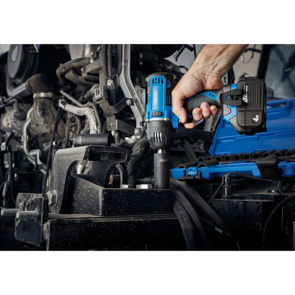 D20 20V Brushless Mid-Torque Impact Wrench, 1/2" Sq. Dr., 400Nm, 2 x 4.0Ah Batteries, 1 x Charger
