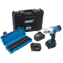 D20 20V Brushless Mid-Torque Impact Wrench Kit, 1/2" Sq. Dr, 400Nm, & Metric Deep Impact Socket Set (10 Piece)