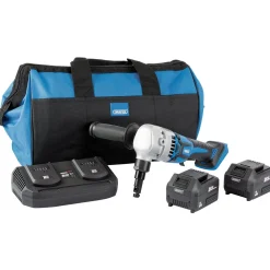 D20 20V Brushless Nibbler, 2 x 3.0Ah Batteries, 1 x Twin Charger, 1 x Bag