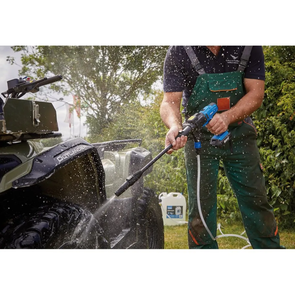 D20 20V Cordless Pressure Washer Kit, 1 x 2.0Ah Battery, 1 x Fast Charger