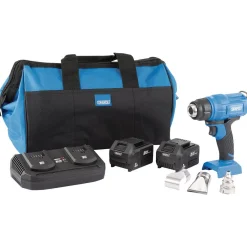 D20 20V Heat Gun, 2 x 3.0 Ah Batteries, 1 x Twin Charger, 1 x Bag
