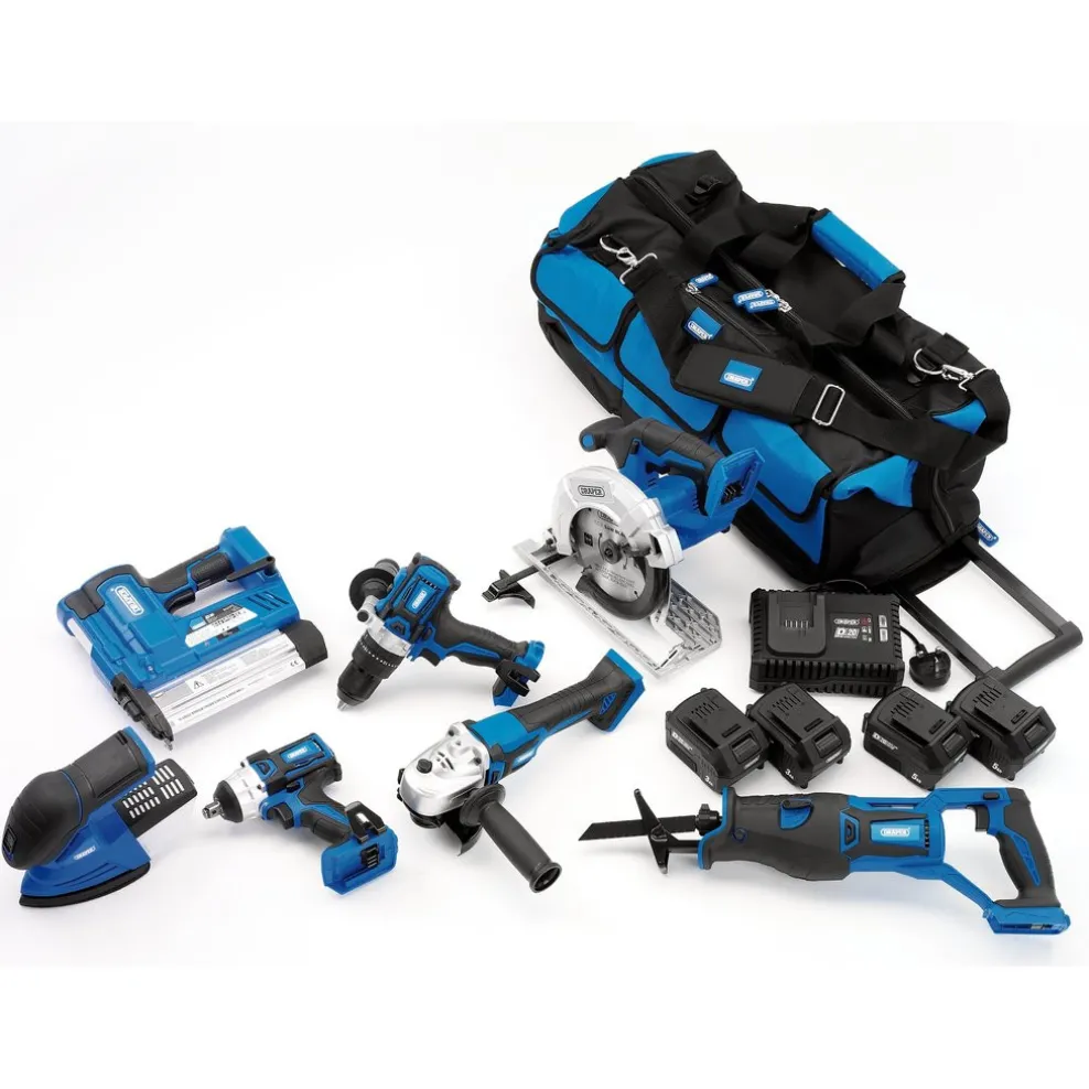 D20 20V Jumbo Kit, 7 x Power Tools, 2 x Batteries, 1 x Charger, 1 x Tool Bag