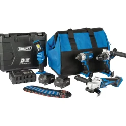 D20 20V Workshop Kit, 1 x 3.0Ah Battery, 1 x 4.0Ah Battery, 1 x Fast Charger (19 Piece)