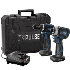 DXPULSE 12V Brushless Combi Drill & Impact Driver Kit, 1/4