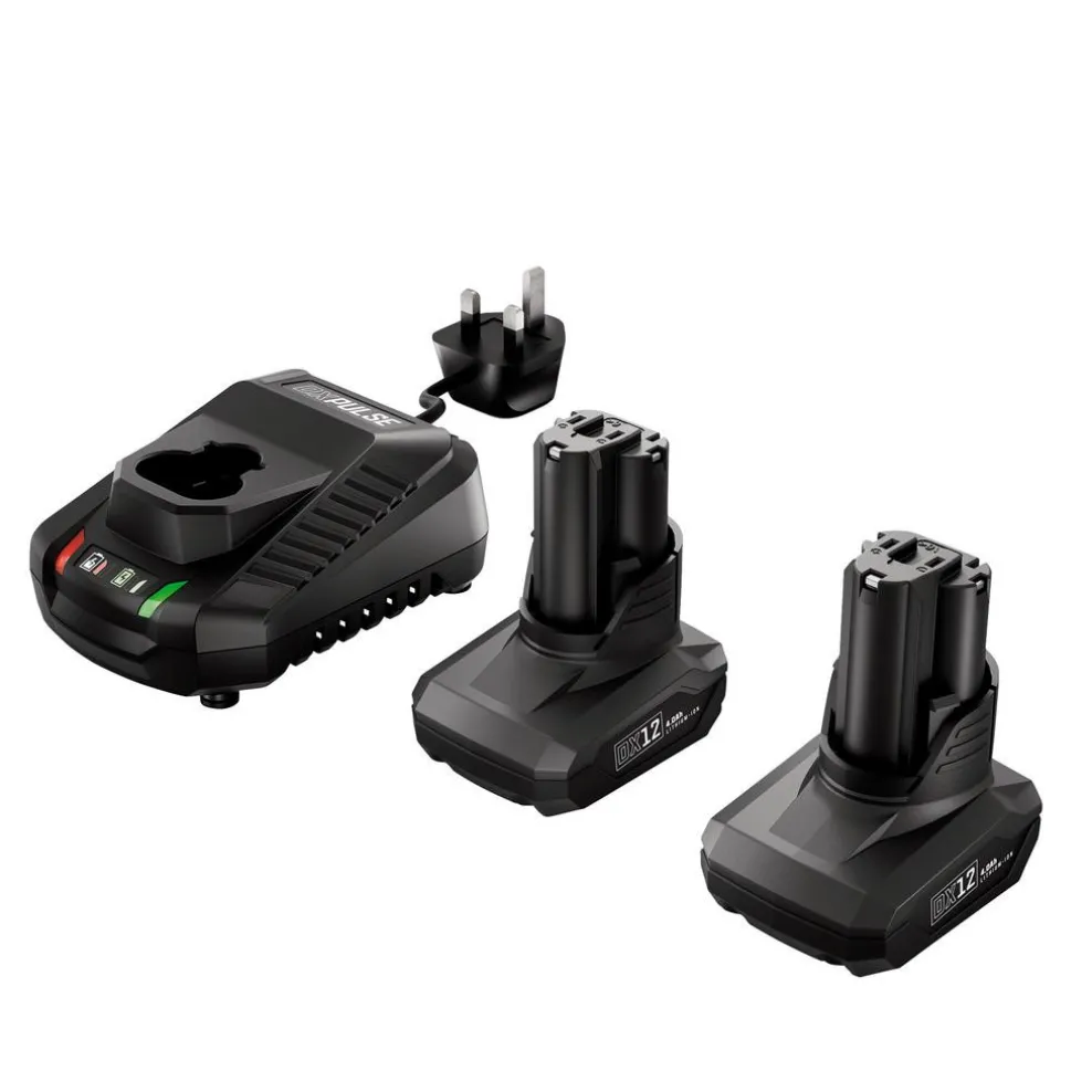 DXPULSE 12V Brushless Combi Drill & Impact Driver Kit, 1/4" Sq. Dr., 2 x 4.0Ah Batteries, 1 x Fast Charger