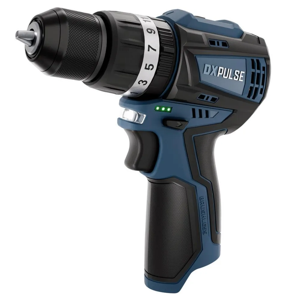 DXPULSE 12V Brushless Combi Drill Kit, 2 x 2.0Ah Batteries, 1 x Charger