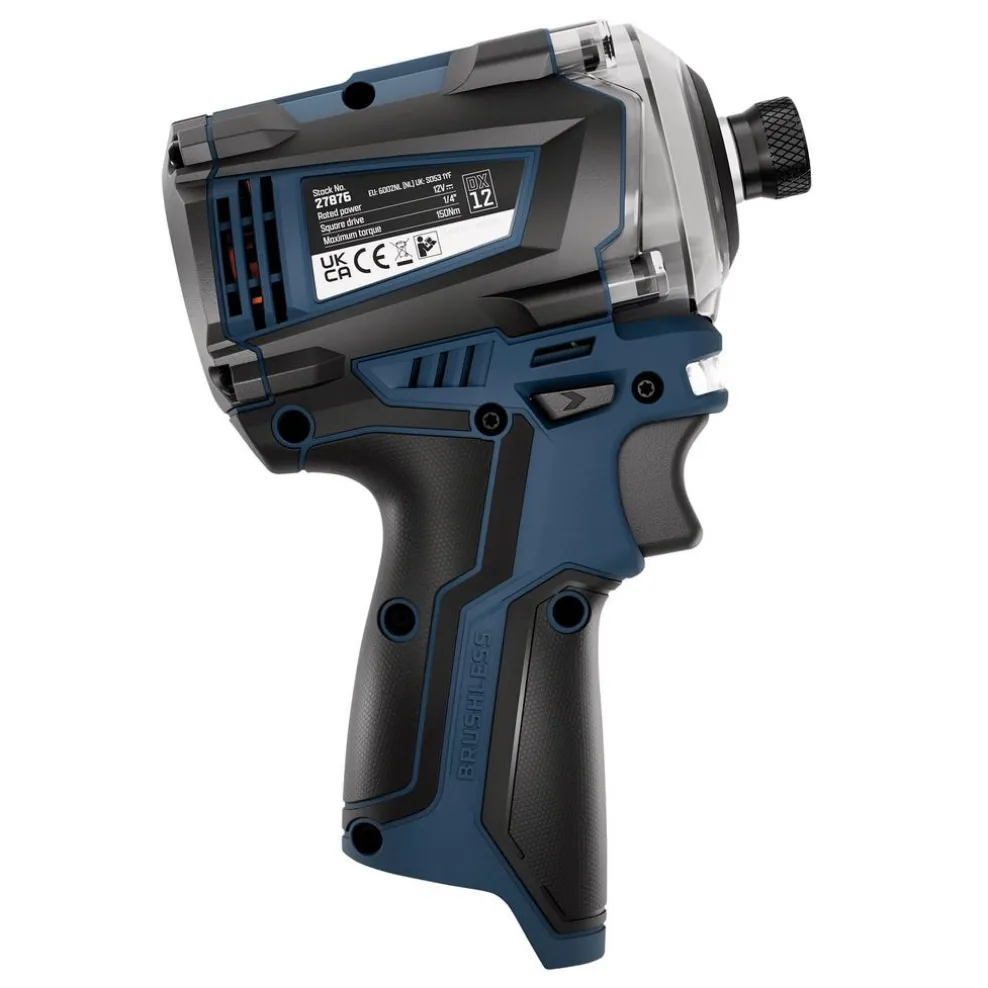 DXPULSE 12V Brushless Impact Driver Kit, 1/4" Sq. Dr., 1 x 5.0Ah Battery, 1 x Fast Charger
