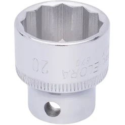 Elora Bi-Hexagon Socket, 3/8" Sq. Dr., 20mm