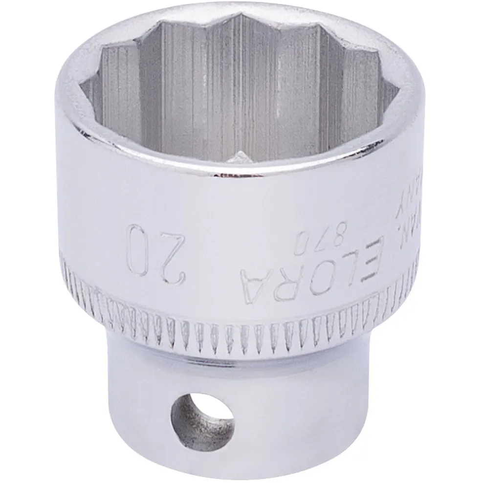 Elora Bi-Hexagon Socket, 3/8" Sq. Dr., 20mm
