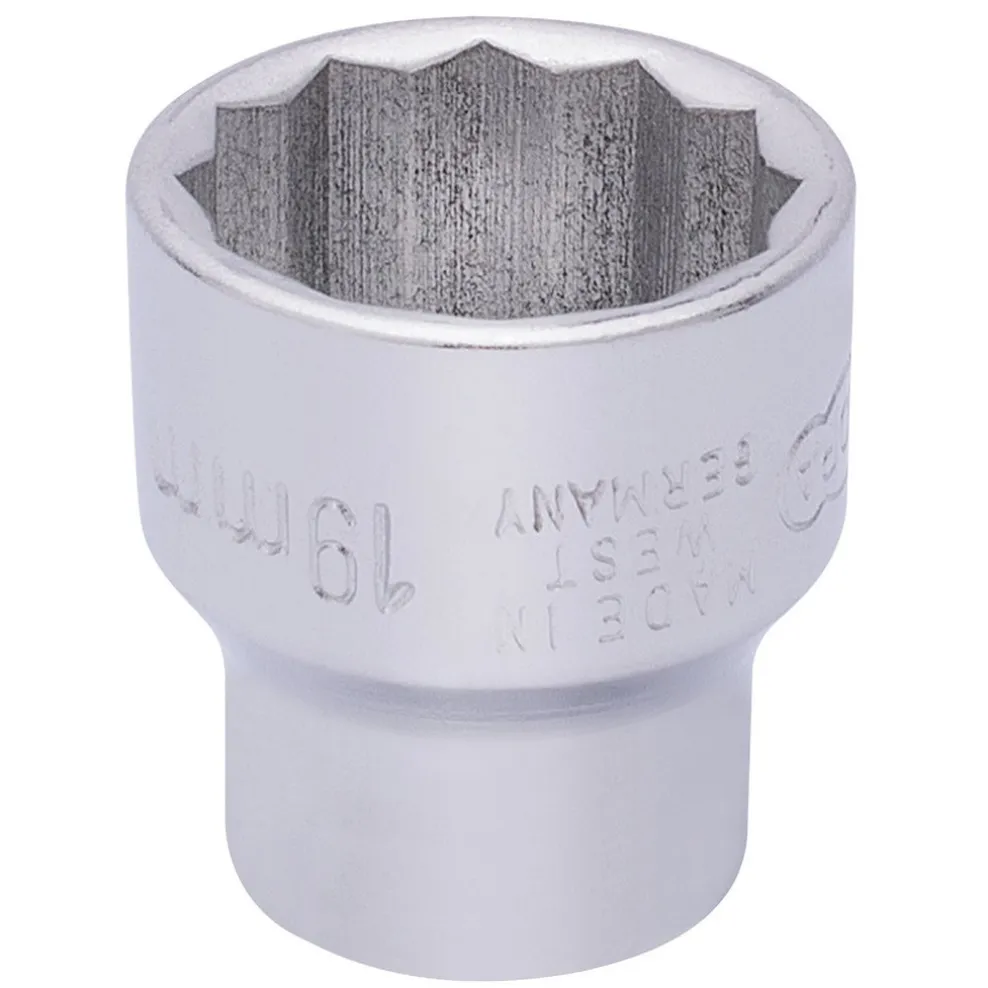 Elora Bi-Hexagon Socket, 3/8" Sq. Dr., 19mm