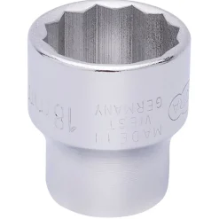 Elora Bi-Hexagon Socket, 3/8" Sq. Dr., 18mm