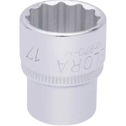 Elora Bi-Hexagon Socket, 3/8" Sq. Dr., 17mm